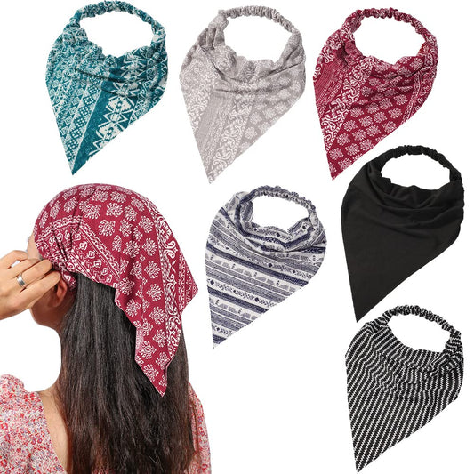 Vercret front packaging display showing six colorful kerchiefs and convenient set benefit