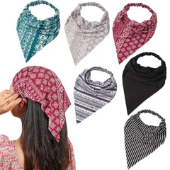 Vercret front packaging display showing six colorful kerchiefs and convenient set benefit