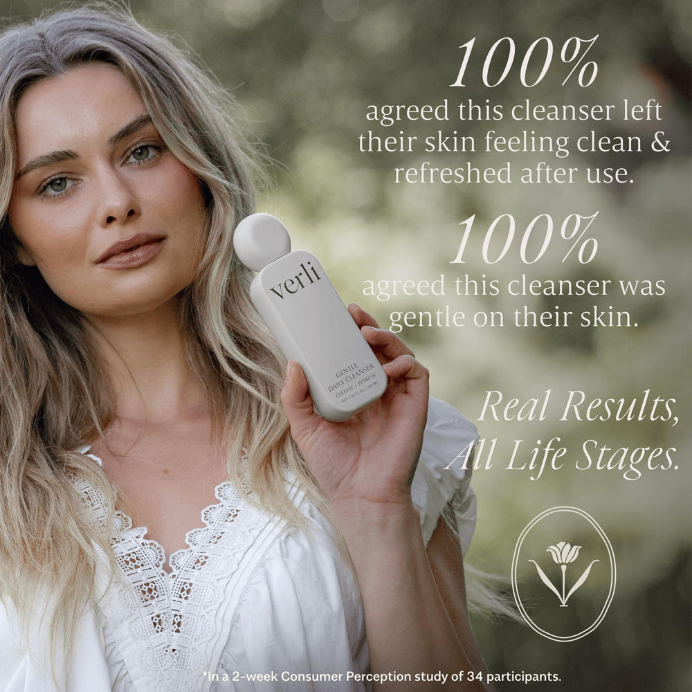 Verli close-up ingredient label highlighting botanicals and transparency benefit