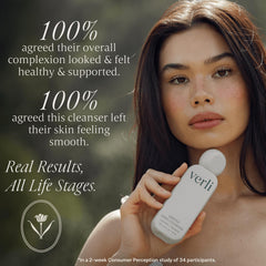 Verli pump dispense texture demonstrating creamy foam and hydrating benefit