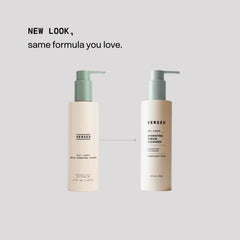 Versed pump and label detail highlighting ingredients and easy dispensing benefit