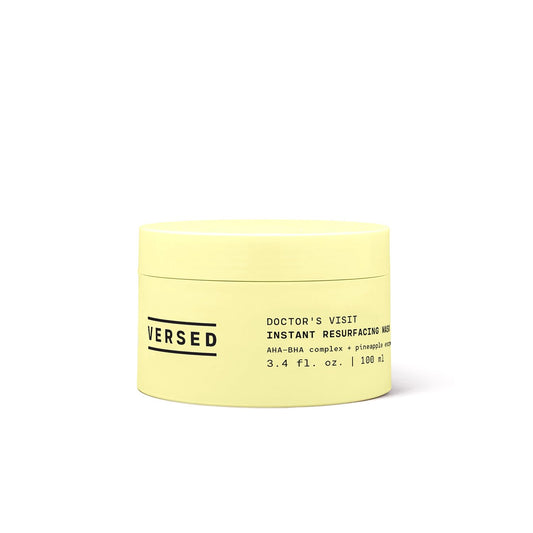 Versed Doctor’s Visit front jar showing product packaging and size benefit