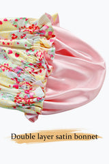 Vettres bonnet interior satin lining texture visible to reduce friction and prevent frizz benefit