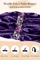 Vettres bonnet worn by model sleeping showing preserved hairstyle and comfort