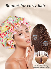 Vettres bonnet ruffle close-up highlighting stitching and soft edge benefit: secure gentle hold