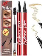 Vevivia Beauty front packaging showing light brown pens and benefits