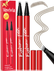 Vevivia Beauty front packaging showing two eyebrow pens and shade information for convenience