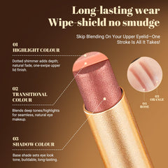 Vevivia applied shimmer orange on eyelid for warm, buildable evening glow