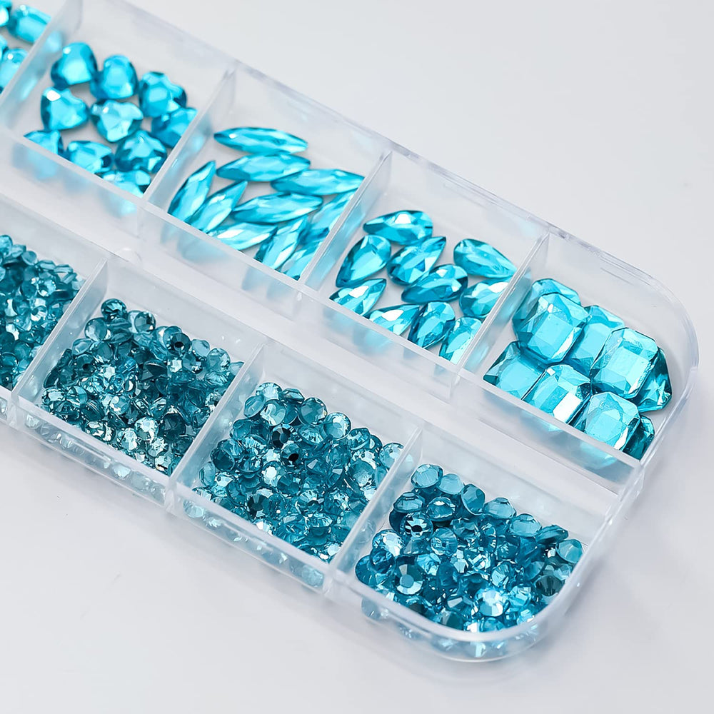 Vezocim rhinestones applied to a manicure showcasing secure adhesion and style