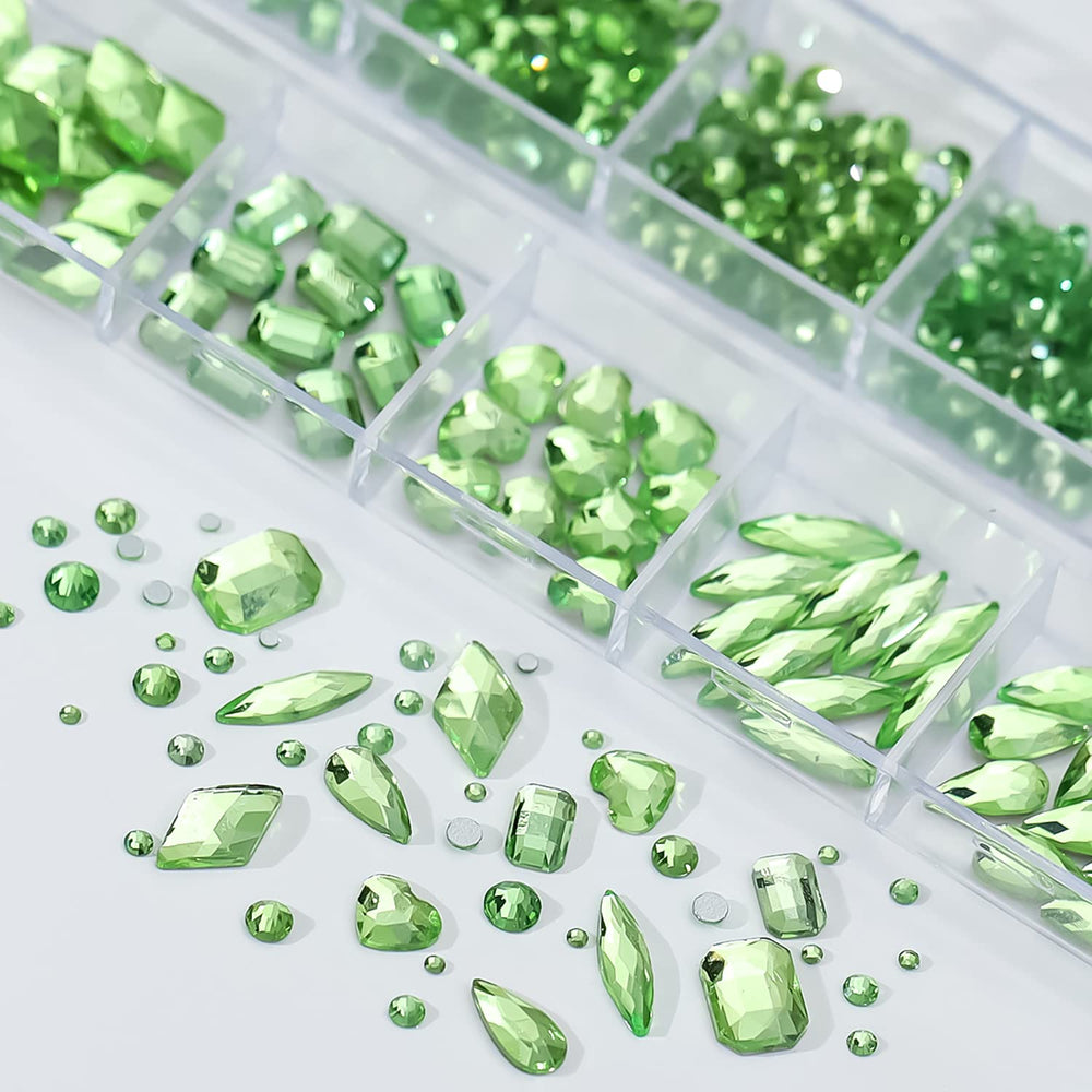 Vezocim rhinestones applied on nails illustrating secure adhesion and glam effect