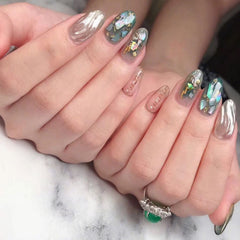Vezocim close-up of iridescent shell flakes texture highlighting reflective detail