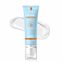 VGO front packaging showing SPF 50 and compact bottle, clear protection