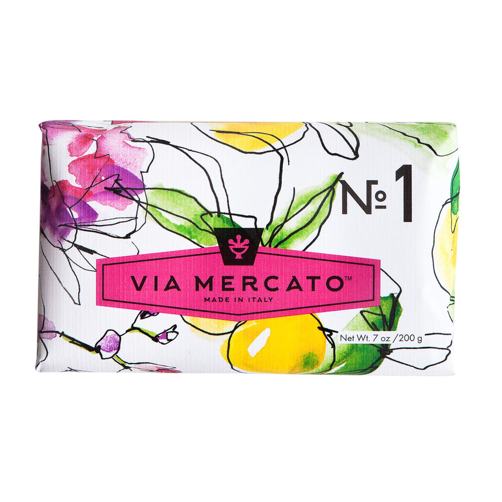 Via Mercato front packaging showing label and fragrance information benefits fragrant presentation