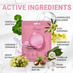 VIABEAUTY ingredients label highlighting collagen and ceramides for barrier support