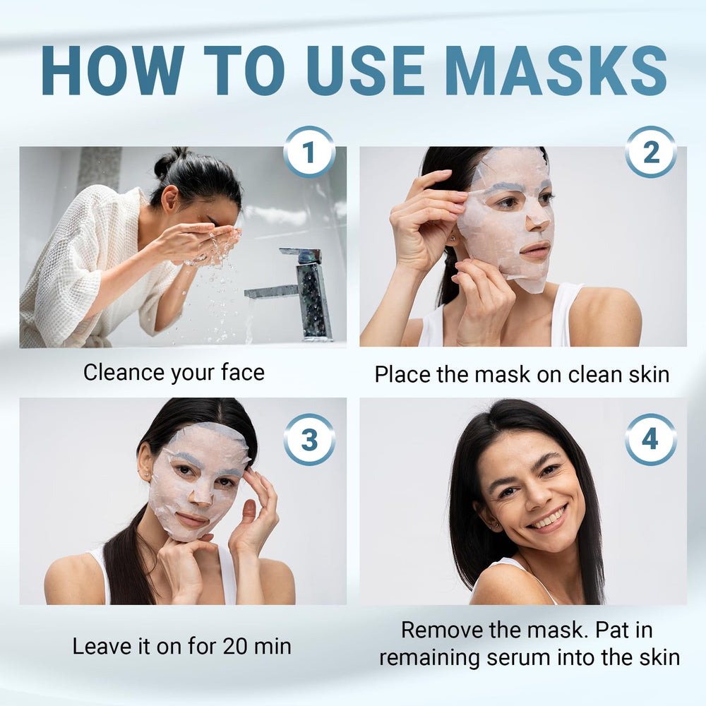 VIABEAUTY masks arranged in a spa setting conveying relaxation and self-care