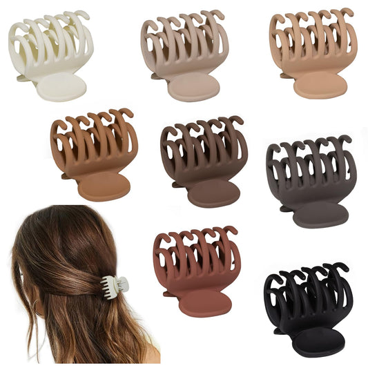 Viabty front packaging displaying eight matte claw clips and warm colors for easy outfit matching