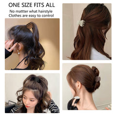 Viabty securing a half-up hairstyle for quick everyday styling