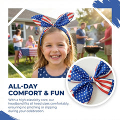Viaecone headband worn at parade showing visible patriotic accent in crowds
