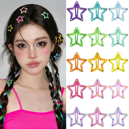 VIBILIA star clip front packaging showing 15 colorful barrettes and value