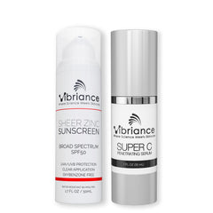 Vibriance bundle front packaging showing clean design and contents for simple routine