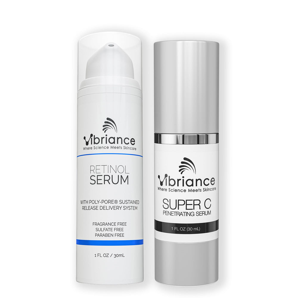 Vibriance front packaging showing both serums and benefits