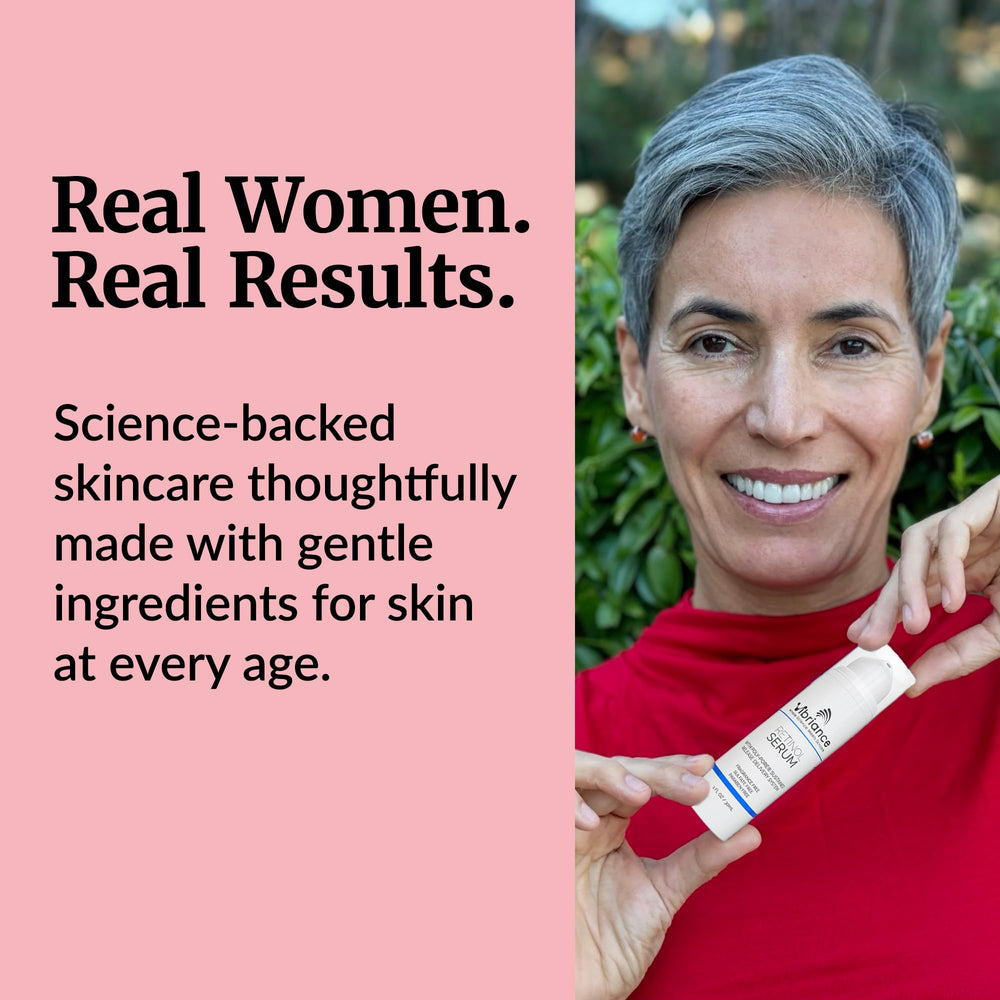 Vibriance used in a bedside night routine, illustrates gentle nightly skin renewal