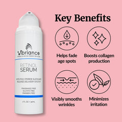 Vibriance bottle next to a ruler for scale, demonstrates convenient 1 fl oz size