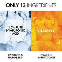 Vichy bottle label and ingredient details emphasizing clean minimalist formula
