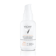Vichy front packaging of SPF 60 sunscreen showing brand and protection benefit