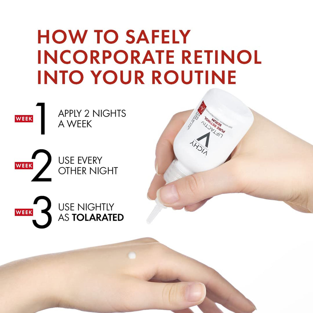 Vichy ingredients label detail showing retinol and peptides for smoothing benefit