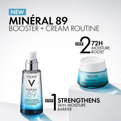 VICHY Minéral 89 label and ingredient list showing mineral and hyaluronic support