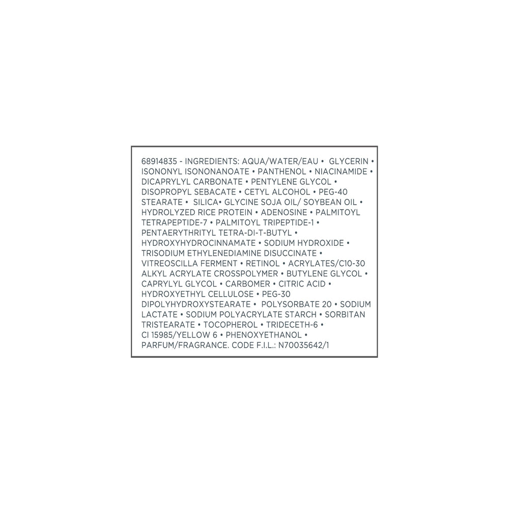 VICHY packaging label close-up highlighting ingredient concentrations and guidance