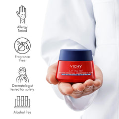 VICHY ingredient focus showing retinol and niacinamide for even tone