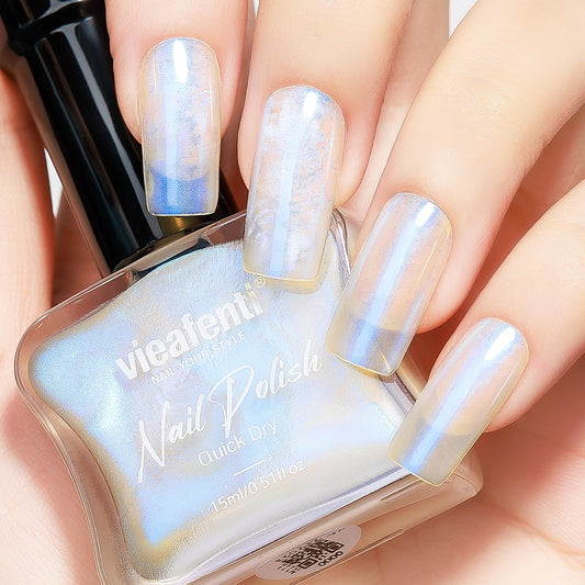vieafenti front bottle shot showing pearlescent blue sheen and brand clarity for easy shopping