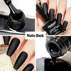 vieafenti nail swatch on model hand displaying opaque velvet finish and color payoff