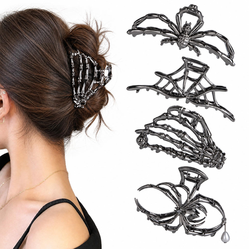 Vigorpace front view of four spider-themed clips showing set variety and grip
