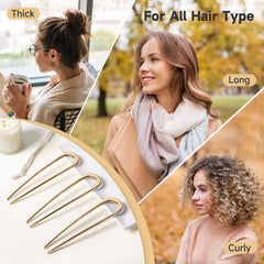 Vigorpace hair pin securing a bun, demonstrates secure hold for all-day confidence