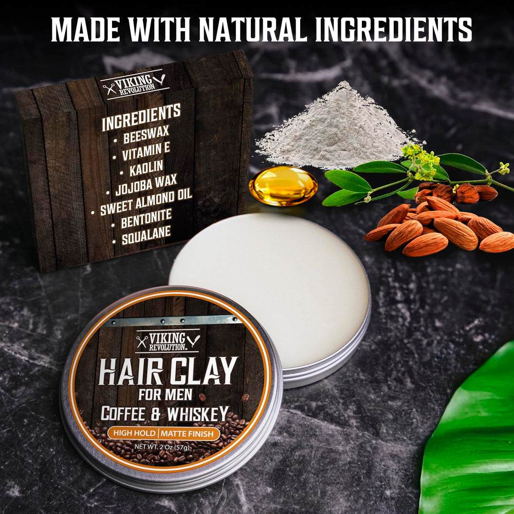 Viking Revolution applied in hair showing natural matte texture and hold