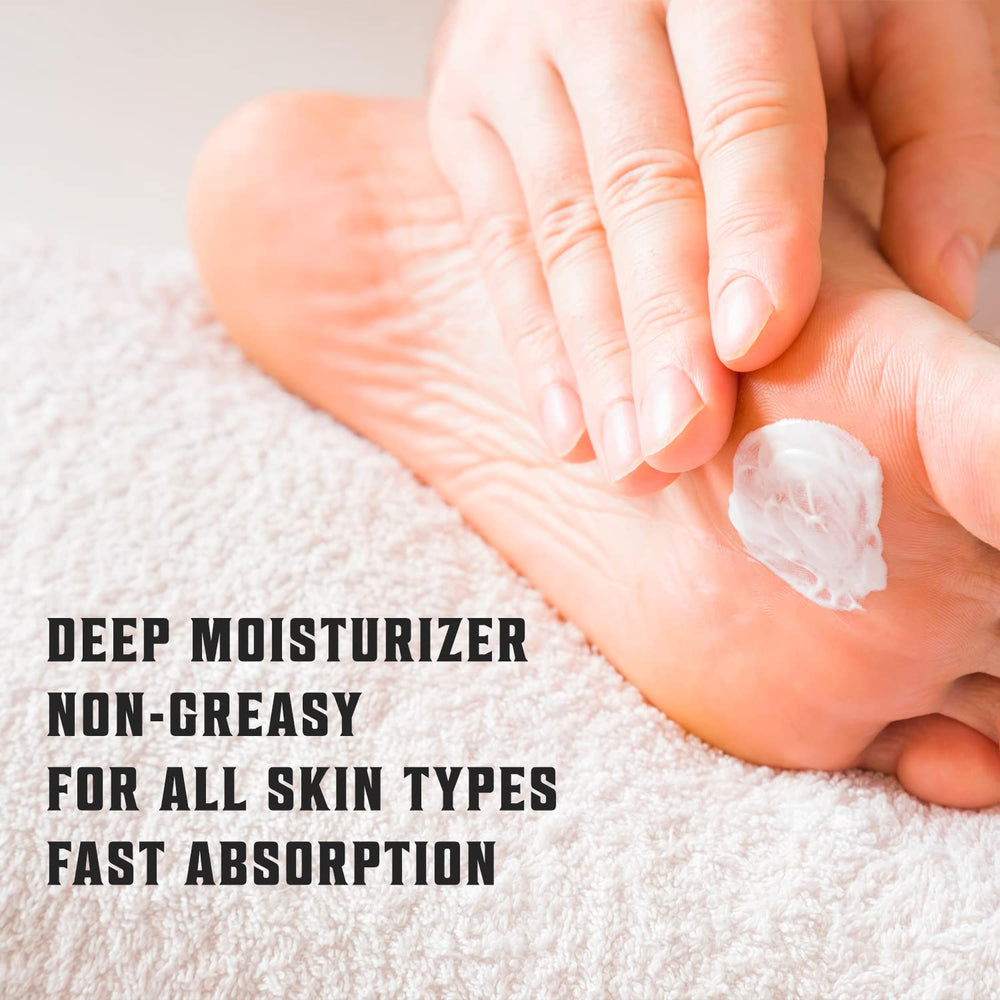 Viking Revolution being massaged into heels, showing targeted hydration benefit