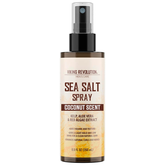 Viking Revolution front bottle showing coconut sea salt label and styling benefit