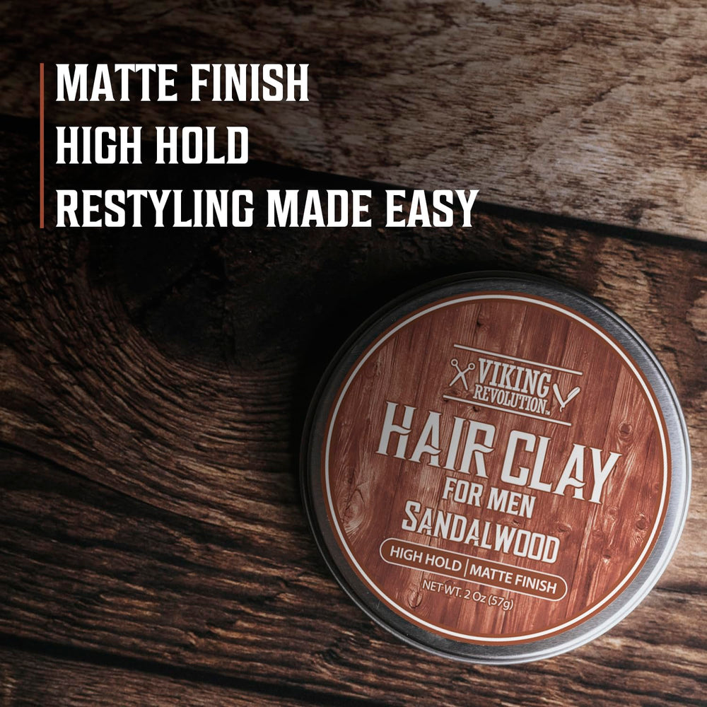 Viking Revolution hair clay swipe on fingers demonstrating matte control
