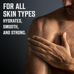 Viking Revolution lotion texture closeup highlighting smooth, fast-absorbing formula benefit