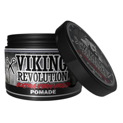 Viking Revolution pomade rinsing under water showing easy washout benefit: no residue