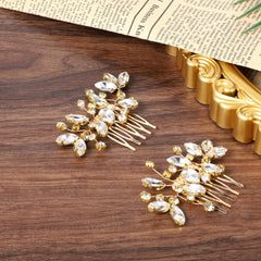 Vin Beauty combs styled in an updo adding sparkle and bridal polish