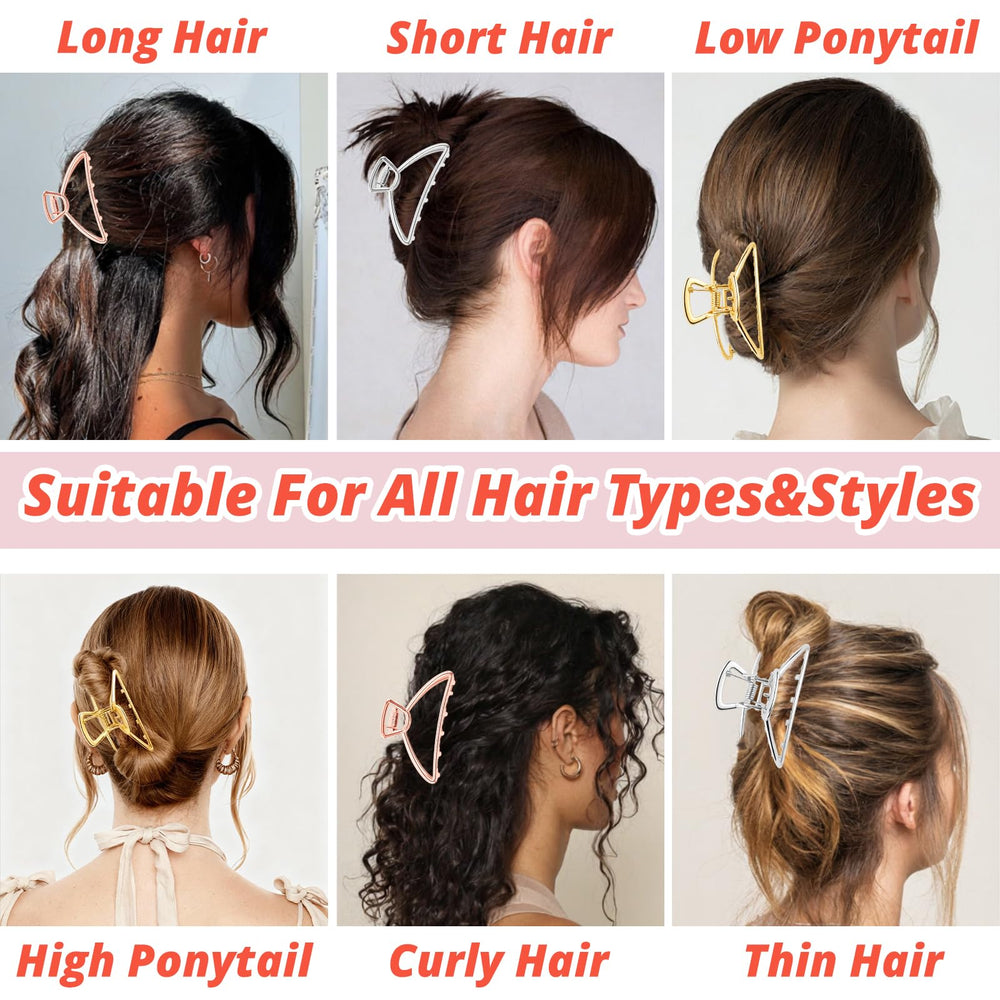 VinBee clip securing a thick hair half bun, offering all-day hold and style