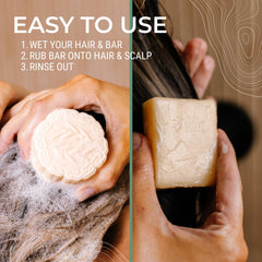 Viori bar being applied to wet hair for easy use