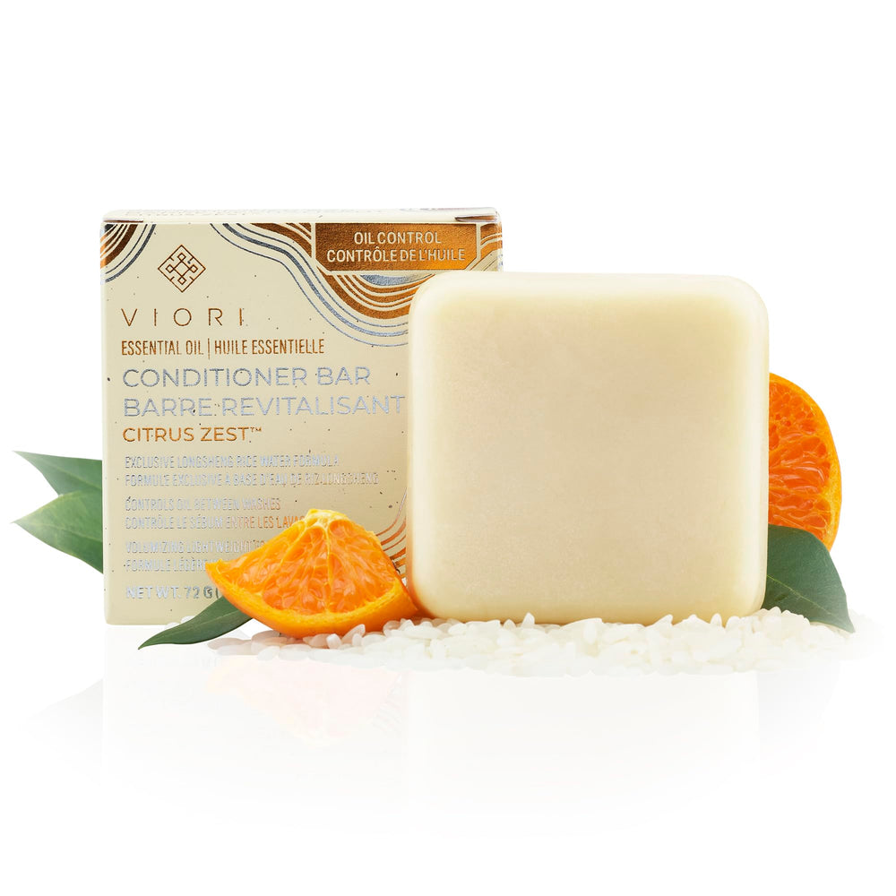 Viori citrus zest front packaging showing plastic-free bar benefits