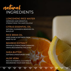 Viori citrus zest with rice water ingredient photo signifying nourishing formula
