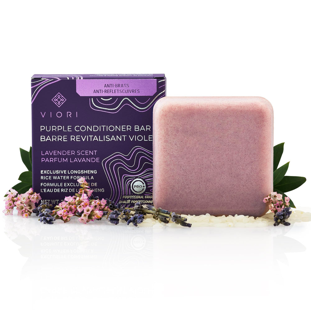 Viori conditioner bar front packaging showing product and eco-friendly design benefits
