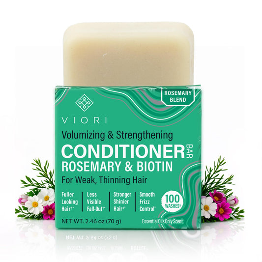 Viori conditioner bar front packaging showing eco-friendly design and compact benefits